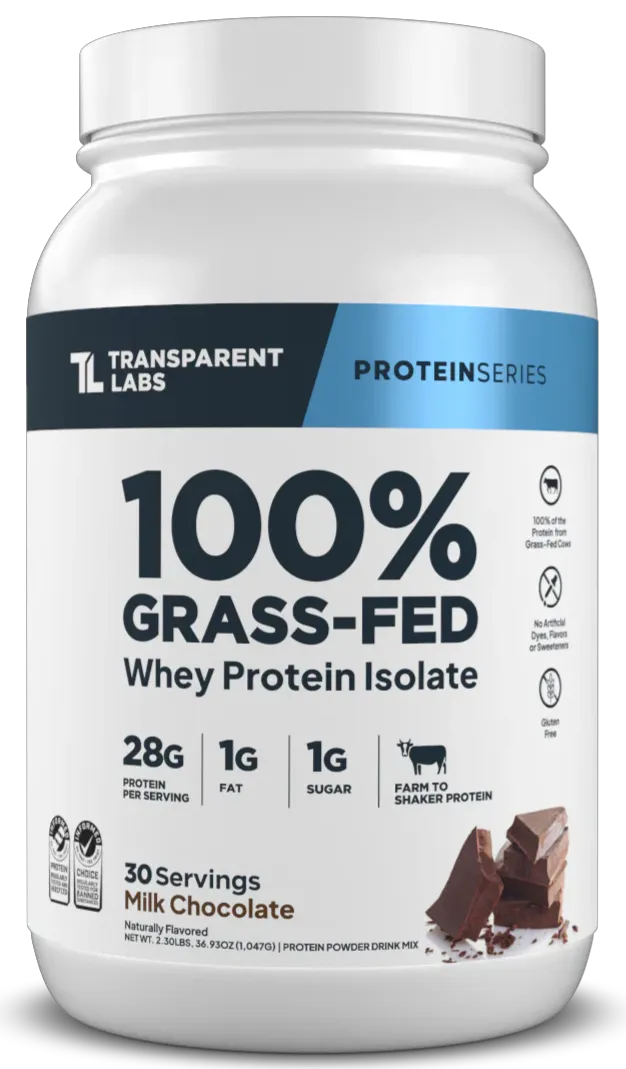 Transparent Labs grass-fed whey isolate protein powder